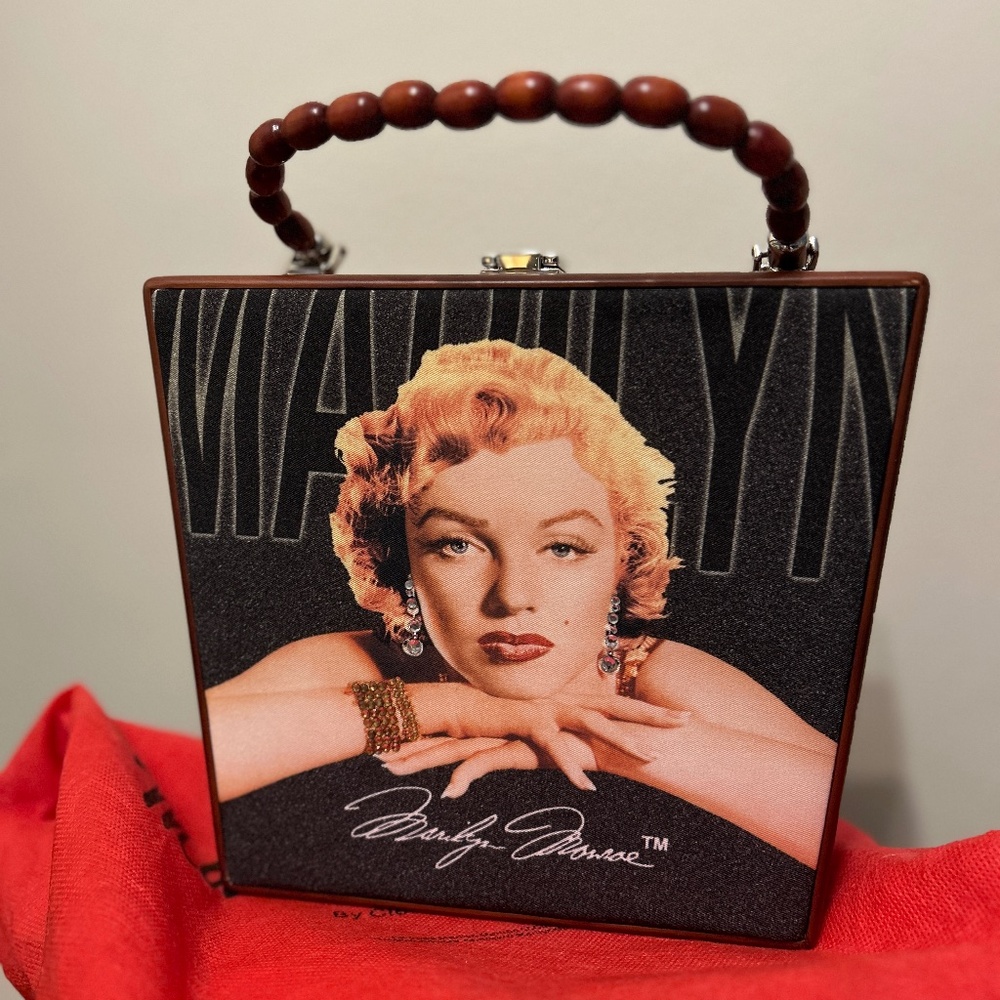 Marilyn Monroe Vintage Wooden Handbag Purse Tote - Cielo Creations